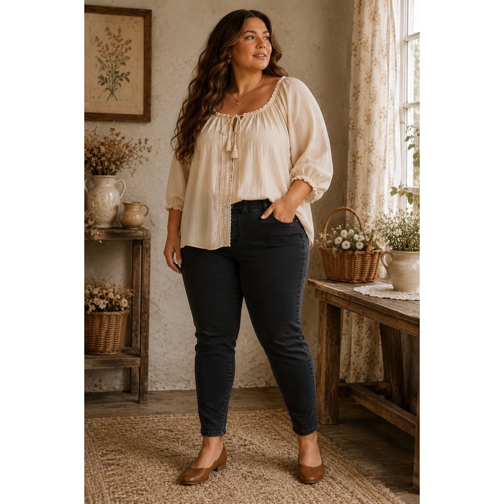 Judy‎ Blue Black High Rise Pull On Skinny Jeans Minimalist 16W Stretch Jeggings